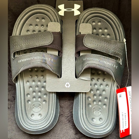 NEW Under Armour Black Womens Slides - Picture 1 of 3